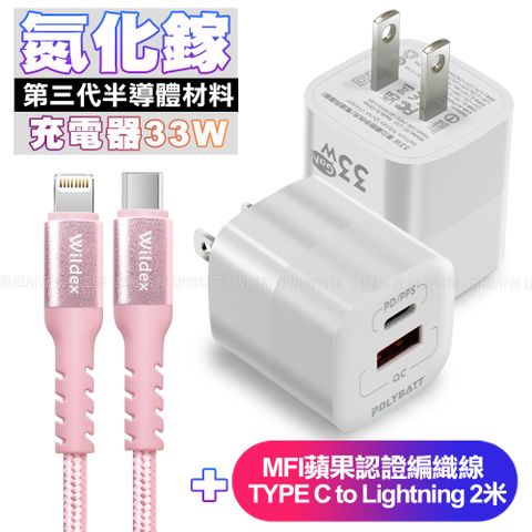 POLYBATT 氮化鎵迷你Gan 33W充電器-白+