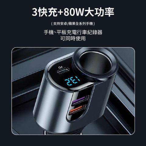 SONGWIN 尚之宇 127W 萬向360隨意彎折/車用充電器(TypeC+雙USB)