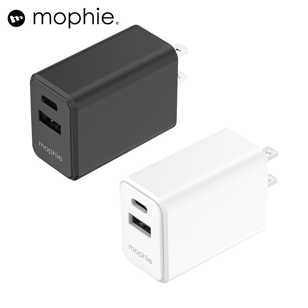 mophie  essentials 30W 雙孔電源充電器(黑/白兩色任選)