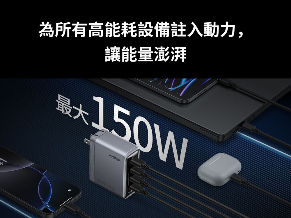 為所有高能耗設備註入動力,讓能量澎湃最大150WANKERPRIME