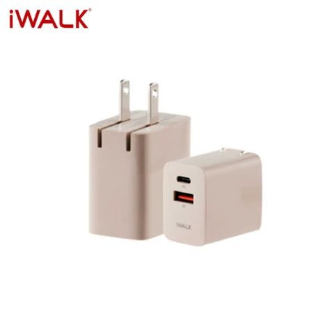 iWALK 愛沃可 方塊酥閃充快充頭 雙孔 PD QC雙快充 摺疊插頭