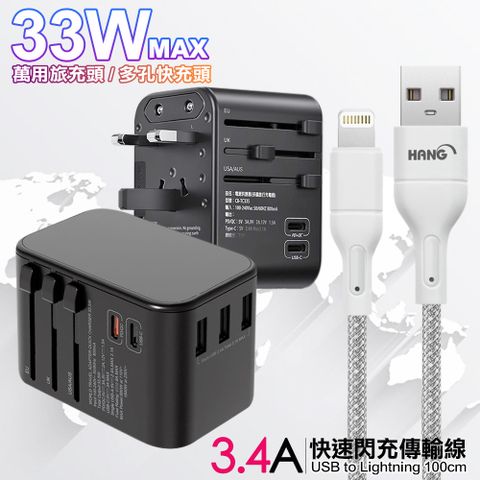 CITY BOSS +高密編織線USB-iphone/ipad/Lightning100cm