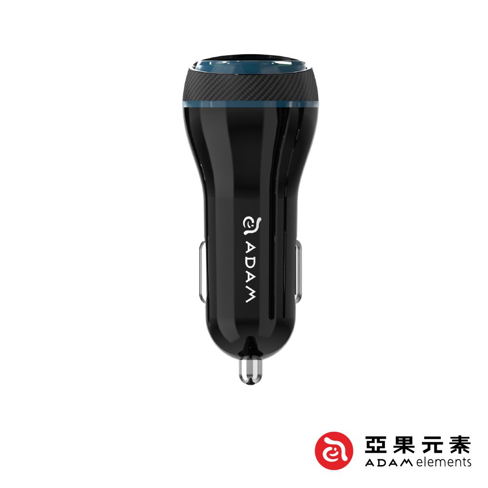 ADAM 亞果元素 OMNIA C1+ USB-C PD & QC 45W 雙孔極速車用充電器 黑