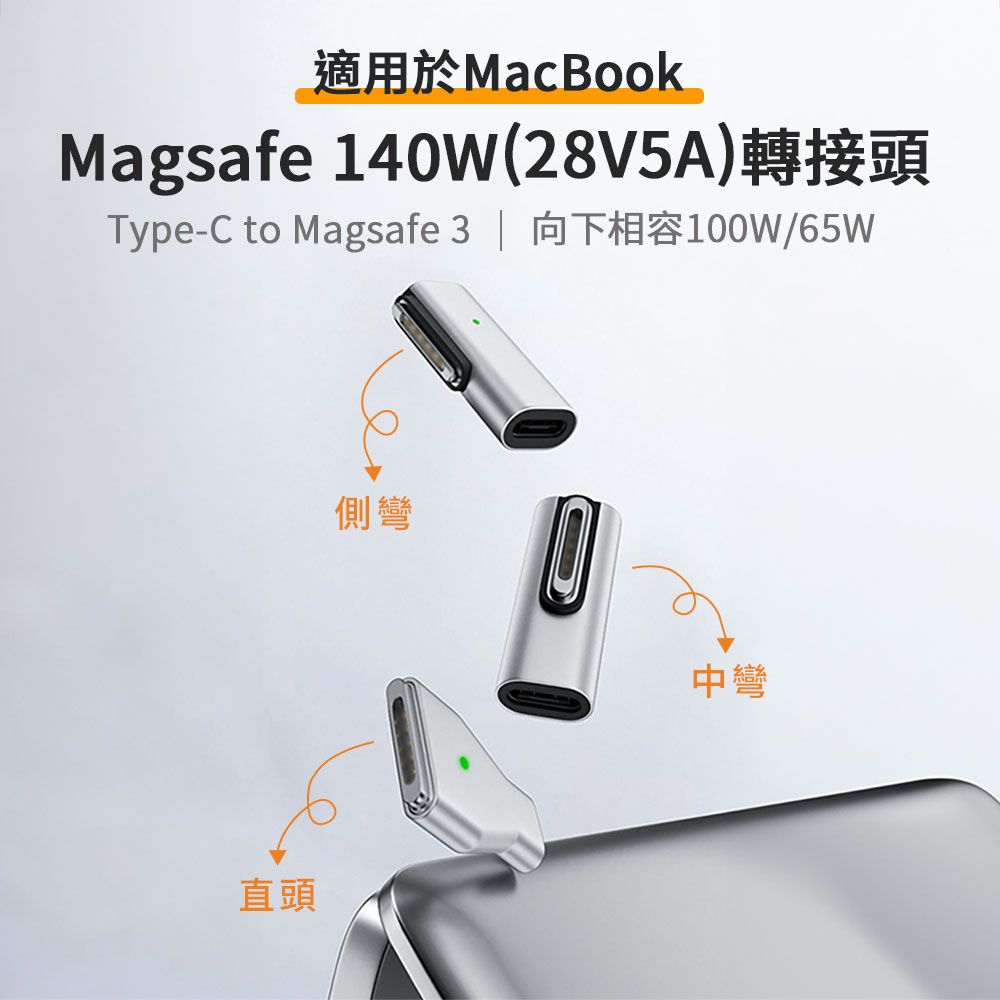 Kamera 佳美能 140W Type-C to Magsafe 3 PD3.1 磁吸轉接頭 筆電轉接頭 USB-C MacBook Air 2022/Pro 2021適用