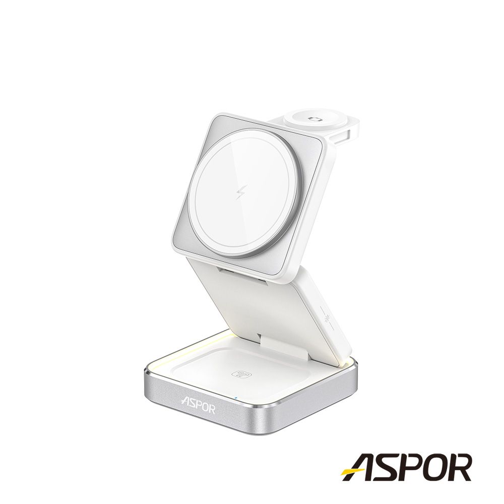 ASPOR 小魔方磁吸摺疊無線充電座-W90