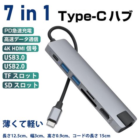 GoLF 7  in 1 USB C 集線器HUB-支援網路孔