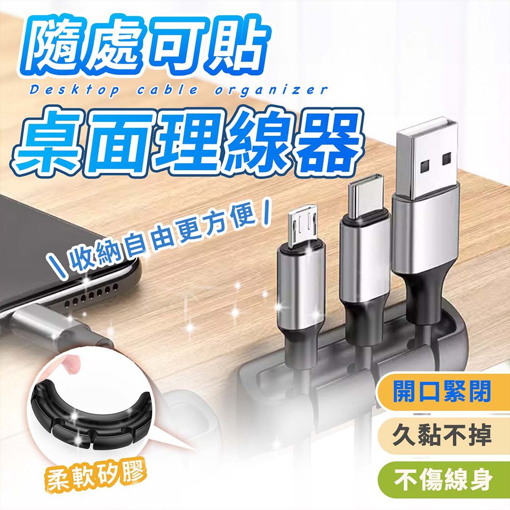  【MINT嚴選】3入組 理線器 夾線器 集線器 收線器 線材收納 隨處可貼 3M無痕雙面膠(三孔)