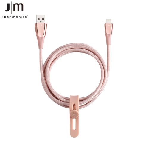 Apple 蘋果 Just Mobile ZinCable 1.5米鋅合金編織傳輸線-粉色