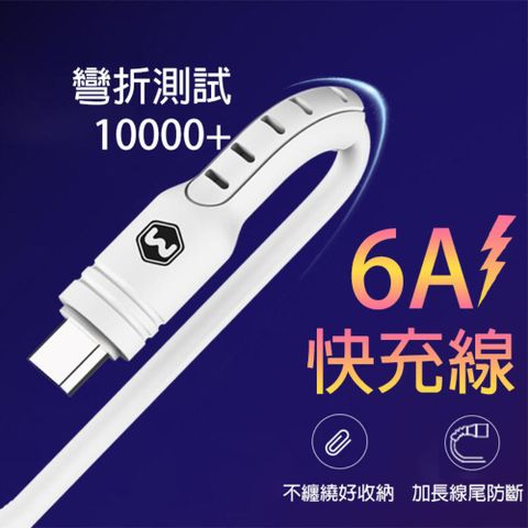 【蘋果Lightning接頭 -1M】6A 加長充電線 快充電線 彎頭充電線 蘋果 IPHONE