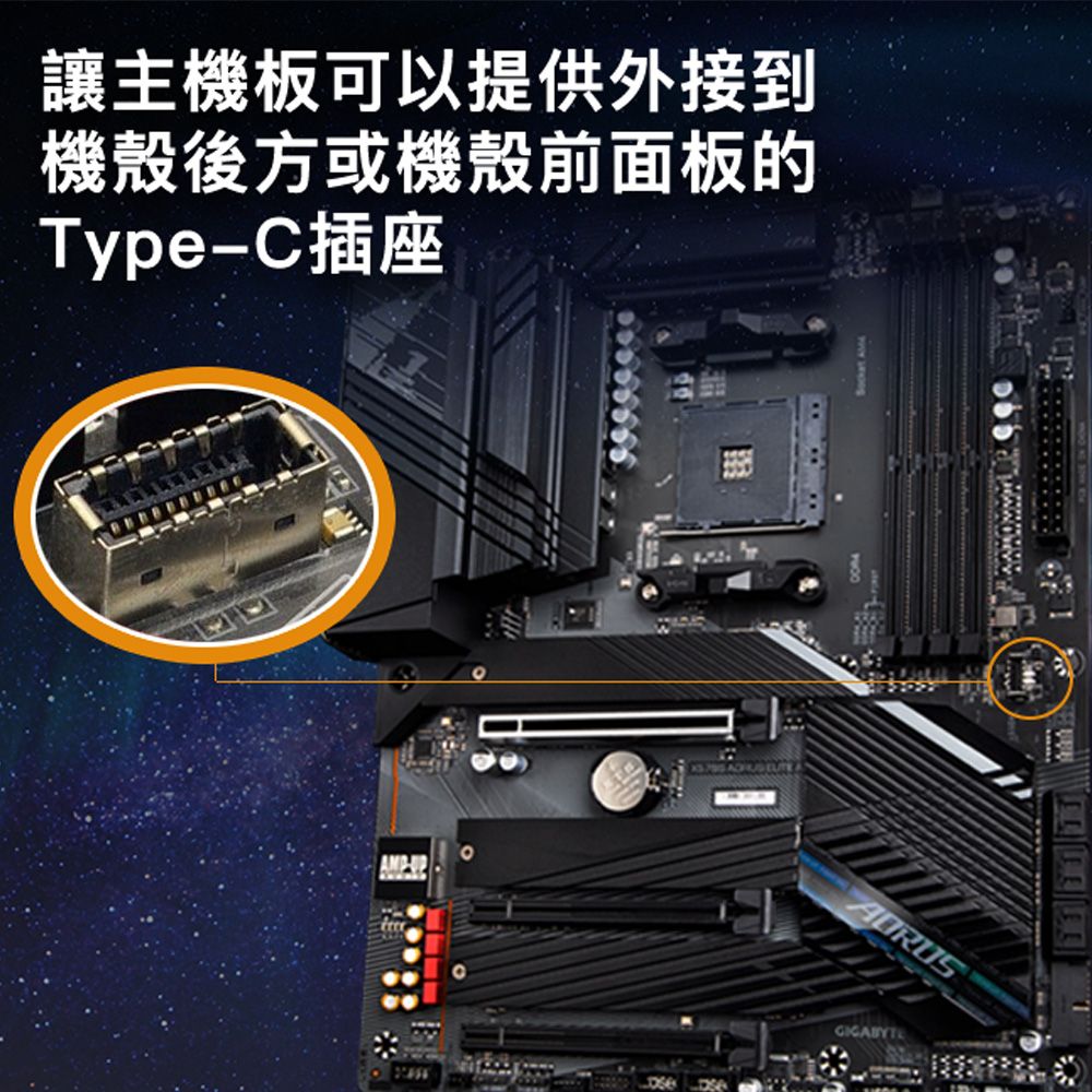 MoZuo 魔宙 Type-C 公 轉 Type-E 母 高速免驅動10Gbps主板擴展轉接頭