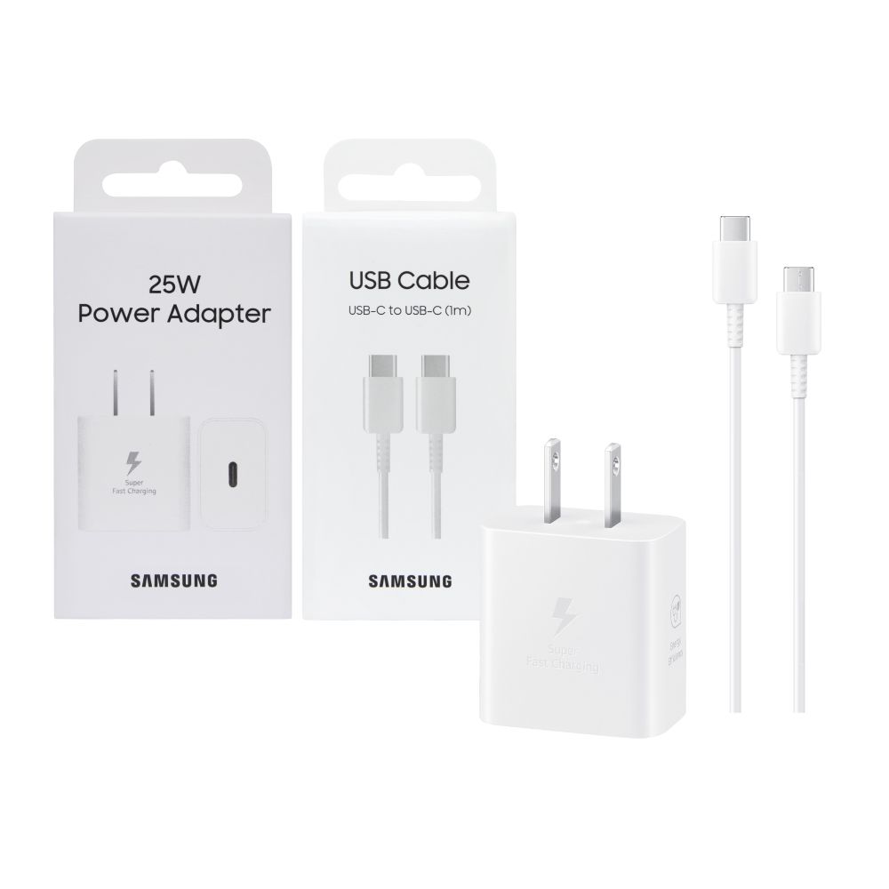 Samsung 三星 原廠 25W PD 3.0超快充T2510+3A,1m 雙Type C 線DA705 (台灣公司貨)-白色