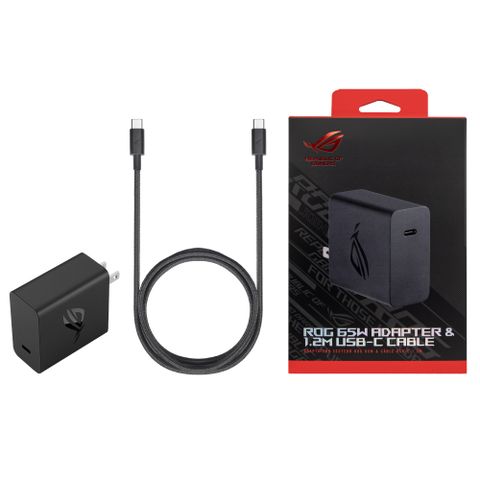 ASUS ROG 65W 原廠快充充電組-2022新款 (含65W快充充電器+USB-C線1.2M)