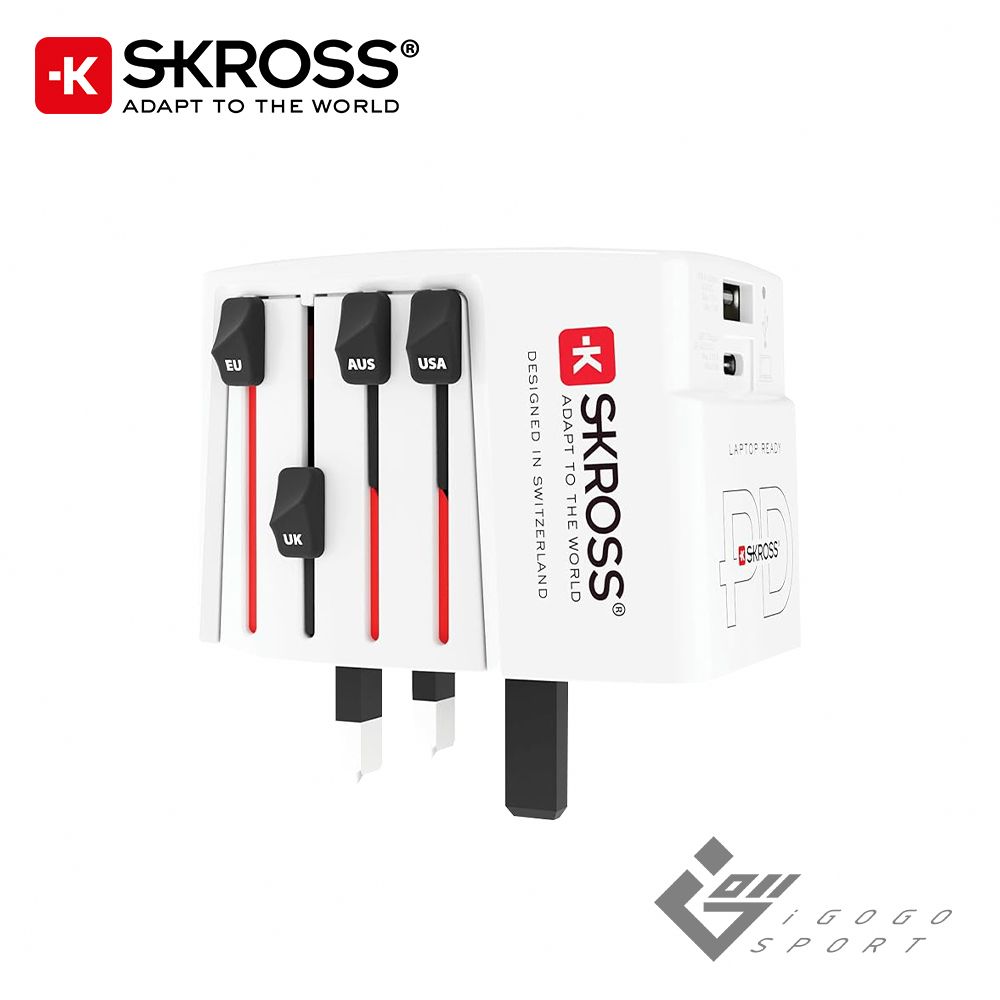 Skross 瑞士 65W Type-C/USB PD 旅行萬國插頭氮化鎵充電器(1A1C)