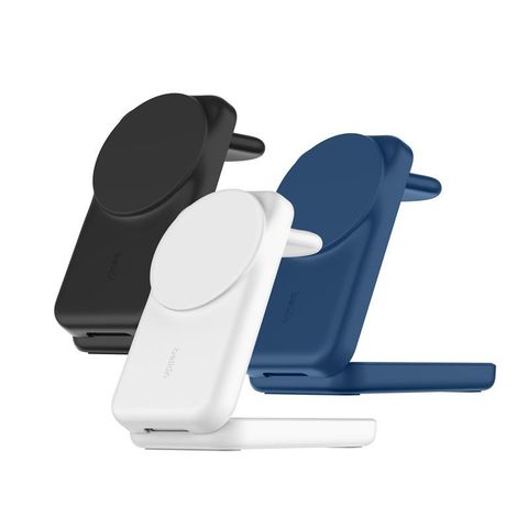 【Belkin】UltraCharge Qi2 25W三合一可折疊磁吸充電器(WIZ036)