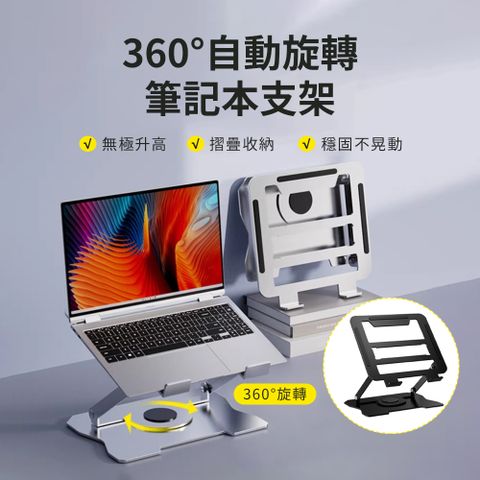 OMG 360度旋轉 雙軸升降 筆電支架 增高散熱架 電腦支架 桌上型折疊筆電架 黑神話悟空電競散熱架