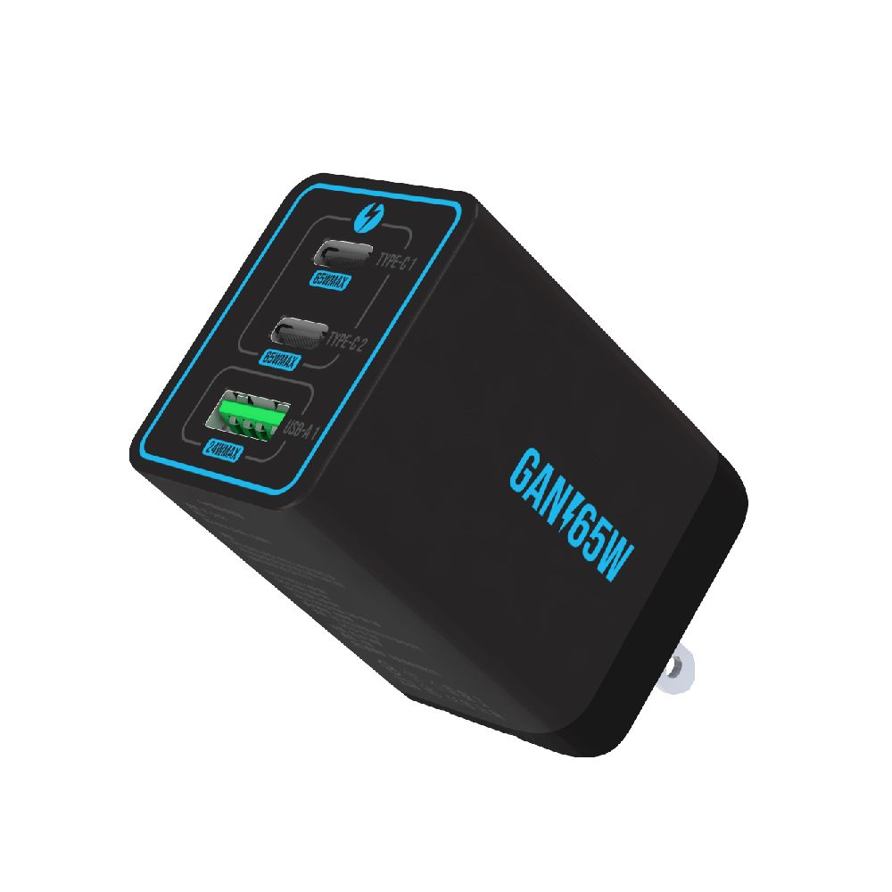 imiia 65W GAN PD/QC3.0 - 3孔快速充電器 【單孔輸出最大65w】GaN氮化鎵發熱量更低 / 導熱更快 / 體積更小