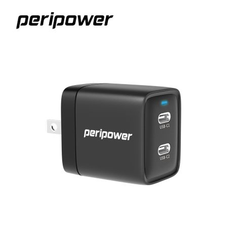 peripower PS-01 GaN 氮化鎵 40W 雙 USB-C PD 快速充電器-iPhone 15系列適用