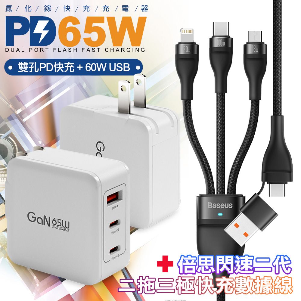 CB  65W GaN 氮化鎵 快速充電器-白