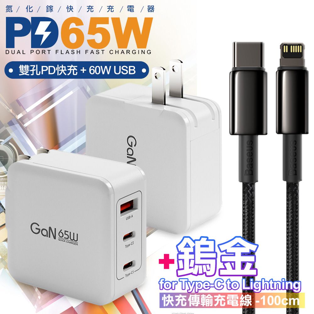 CB  65W GaN 氮化鎵 快速充電器-白