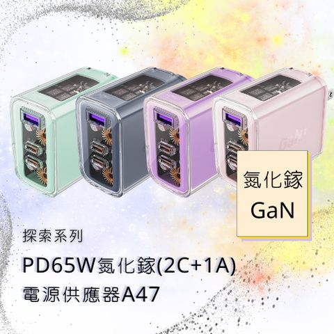 ACEFAST 探索系列 PD65W氮化鎵(2C+1A)電源供應器 A47