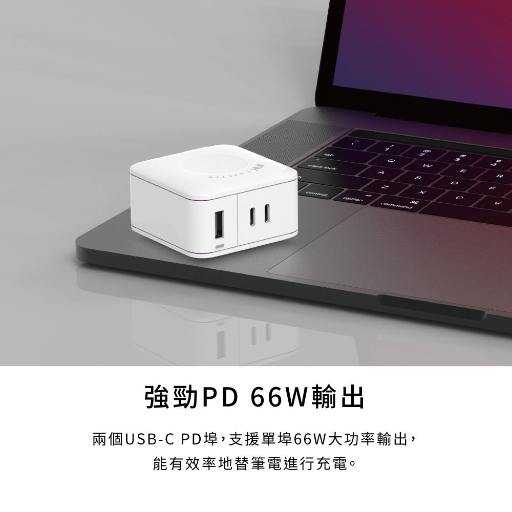 Feeltek 66W 氮化鎵GaN 附雙線 PD快充組(內附MFi認證 C to L 1.2M及C to C 2M充電線)