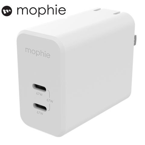 mophie speedport GaN 67W USB-C雙埠插座充電器