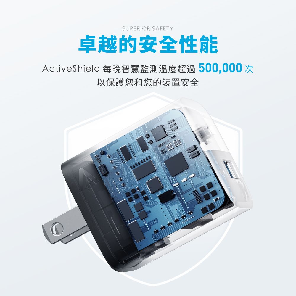 SUPERIOR SAFETY卓越的安全性能ActiveShield 每晚智慧監測溫度超過500,000 次以保護您和您的裝置安全