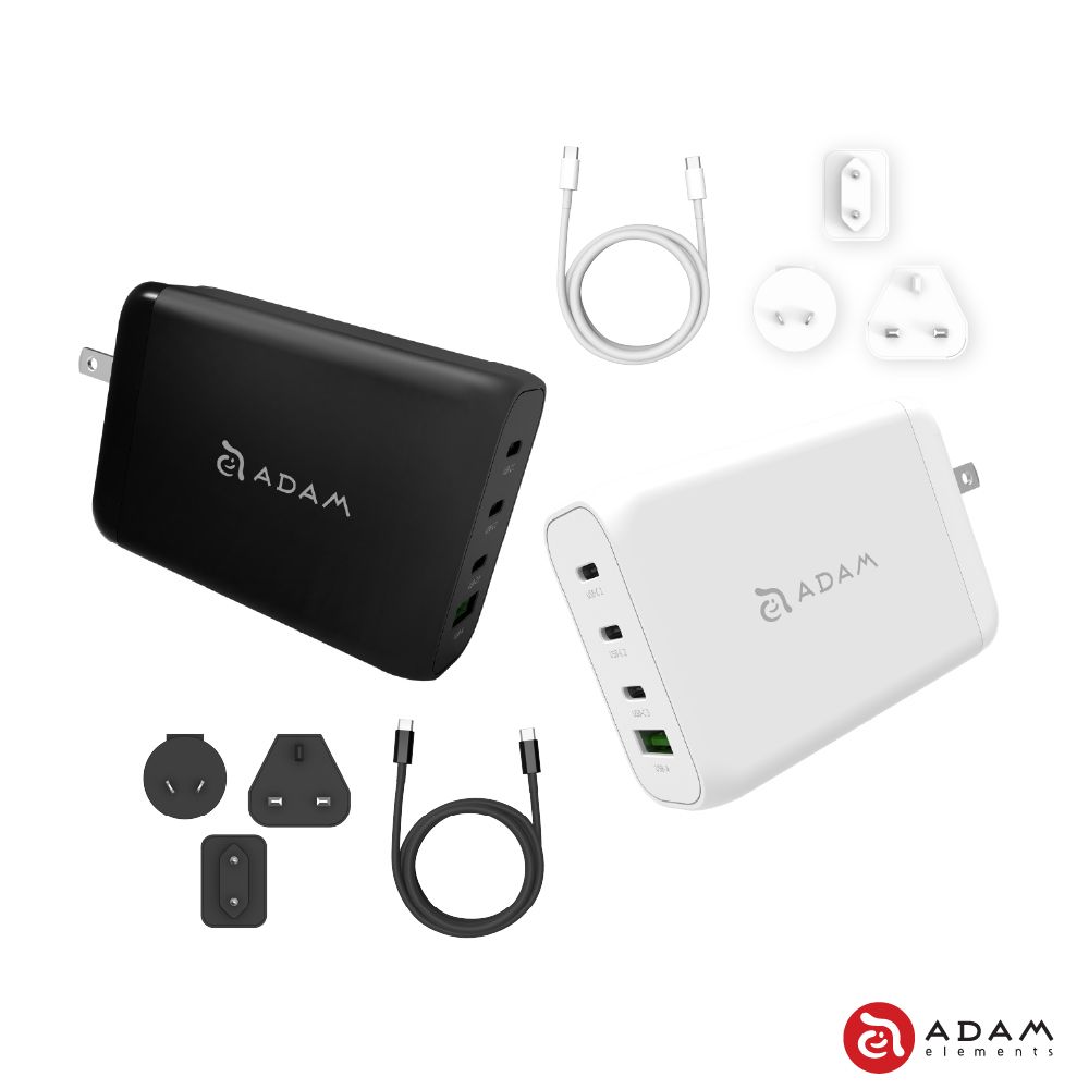 ADAM 亞果元素 OMNIA Pro 130 130W 氮化鎵GaN 四孔旅行萬用電源供應器(送萬國轉接頭&充電線)