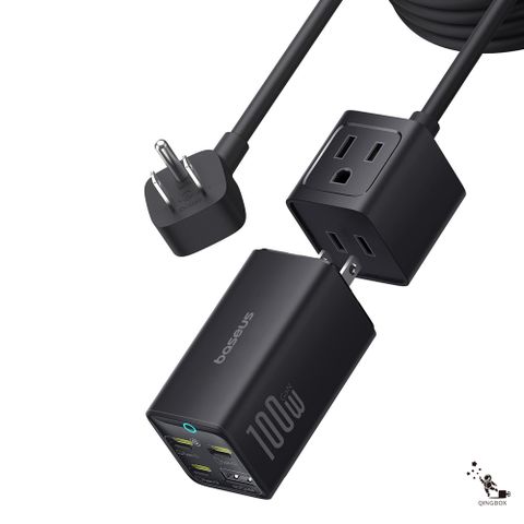 Baseus 倍思 100W BPS100M1S氮化鎵快充5口插線板1.5m美規 靈傲mini系列