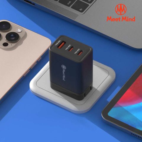 Meet Mind 簡約系列 Simple 70W-GaN氮化鎵超快速充電器 (3孔2C1A)