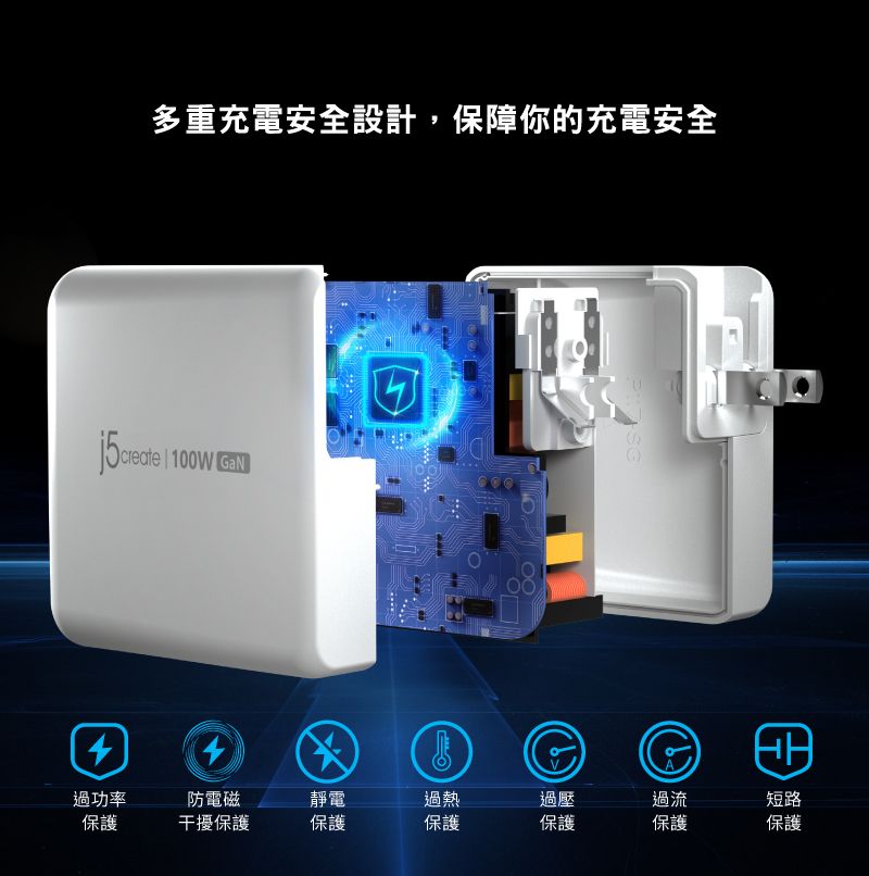 多重充電安全設計,保障你的充電安全   GaN過功率防電磁靜電過熱過壓過流短路保護干擾保護保護保護保護保護保護