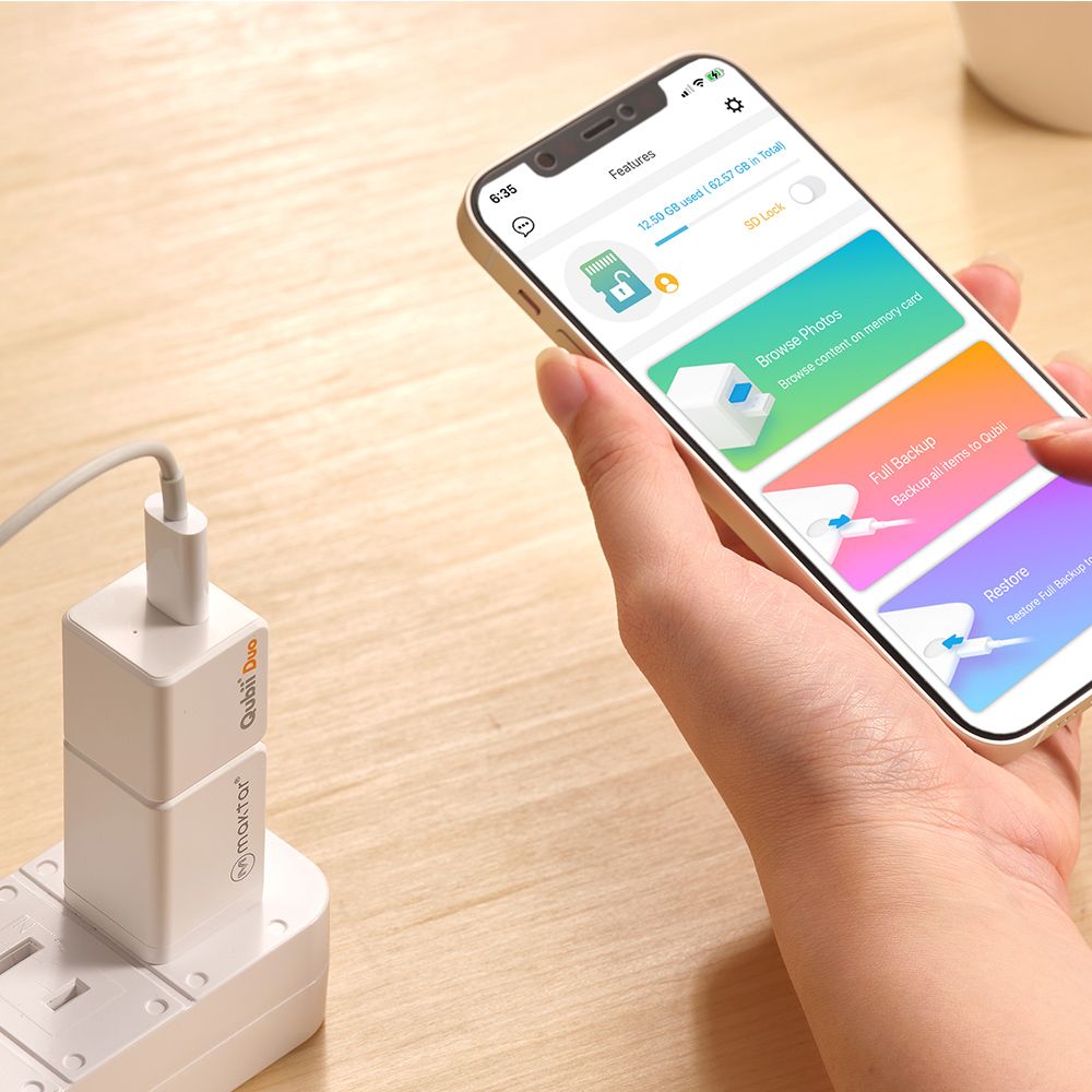 Maktar QubiiDuo USB-C 備份豆腐 iOS / Android 雙系統 手機備份