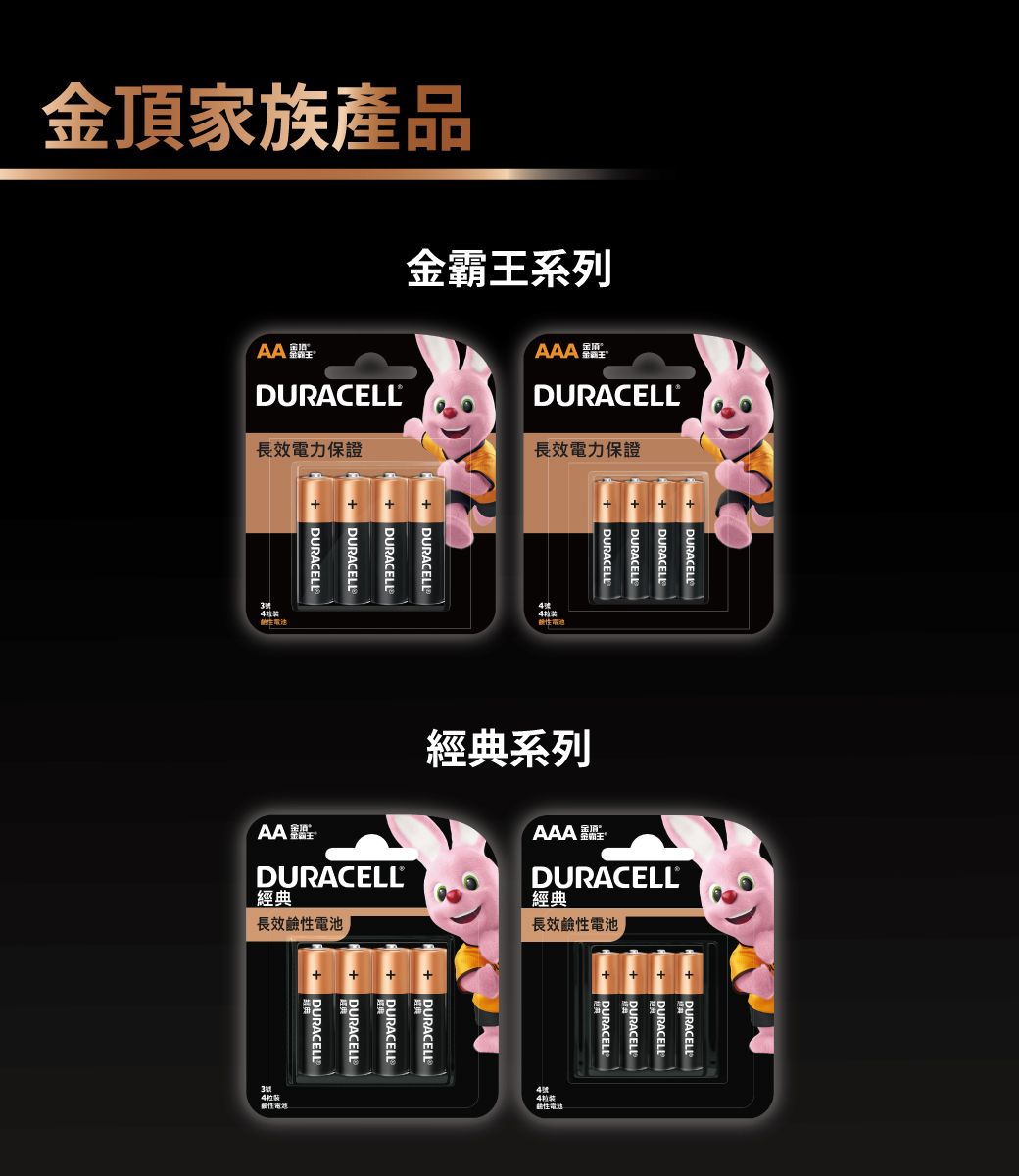 金頂家族產品金霸王系列DURACELL長效電力保證4    DURACELL  DURACELL   DURACELL AAADURACELL長效電力保證4號經典系列AADURACELL經典長效鹼 DURACELLDURACELL+++ AAADURACELL經典長效鹼性電池4號性電池