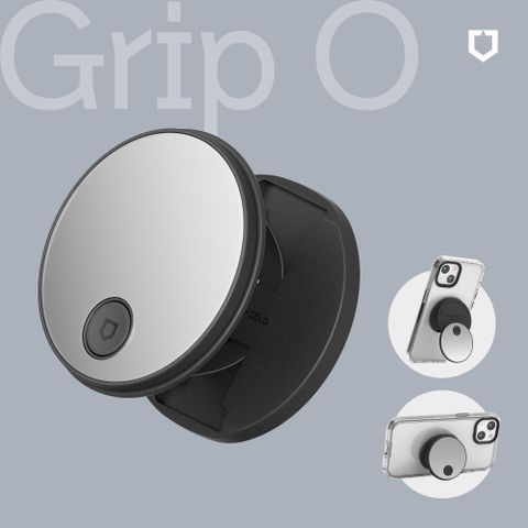 【犀牛盾】GRIP O MagSafe兼容磁吸輕巧手機支架(固架)∣鏡面版(Apple/Android手機適用立架)