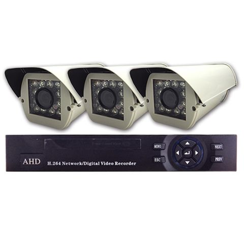 【帝網KingNet】 HD 1080P 4路3支監控套餐 高清 12顆 K1紅外線防護罩攝影機 ( 2.8 - 12mm ) SONY晶片 支援 AHD1080P/720P及傳統類比攝影機 UTC