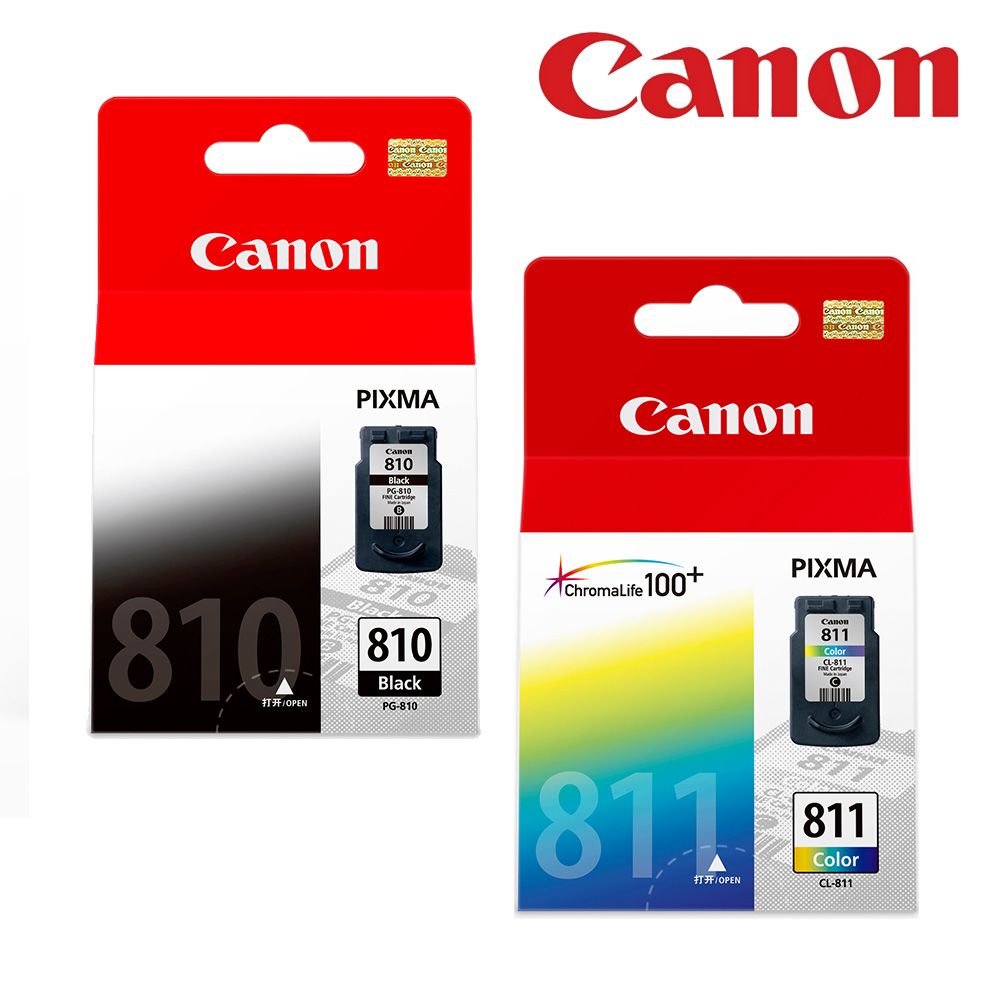 Canon 佳能  PG-810+CL-811 原廠墨水組 (1黑+1彩)  適用 MX347/MX357/MX366/MX416/MX426適用 MP268/MP486/MX328/MX338/IP2770/MP258