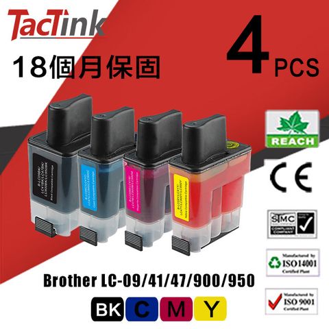 TacTink Brother 相容墨水匣 LC-41 (黑/藍/紅/黃)4入組合包 適用DCP-110C/610CLWN/615CL/5840CN FAX-1835C