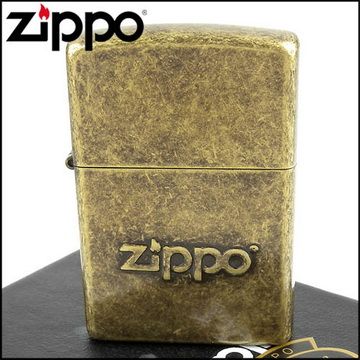 Zippo 美系~Stamp-內部打印仿古鍍黃銅打火機