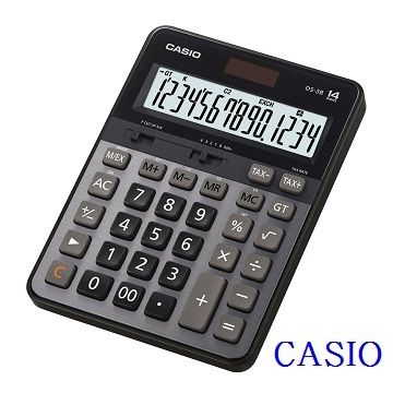 CASIO 卡西歐 14位數頂級雙電源桌上型商務計算機/DS-3B(灰黑色)