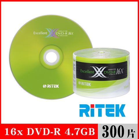 RIDATA 錸德 RITEK 16x DVD-R 4.7GB X版/300片裸裝