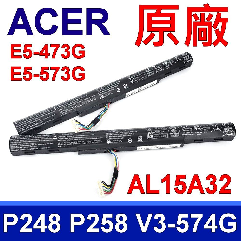 ACER 宏碁   AL15A32 原廠電池 適用 ES-473G-519T E5-473G E5-573G V3-574G E5-573G E5-573G-56AV E5-573G-56 E5-573G-582P E5-473G-59L5 E5-473G E5-573G-54G6 AL15A32 4ICR17/65 41CR17/65 V3-574G E5-473g E5-474g E5-491g E5-522g E5-532g