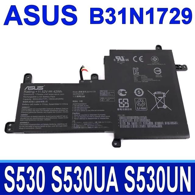 ASUS 華碩    B31N1729 3芯 電池 VivoBook S15 S530 S530U S530UA S530UN 11.52V 3653mAh