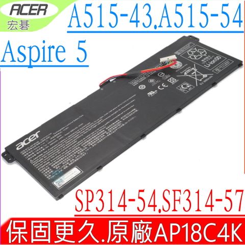 ACER AP18C4K 電池-宏碁 Aspire 5 A515-43,A515-54, A515-54G,A514-52G,A514-52K,A515-43G,SPIN3 SP314-54N,SF314-57G,N19Q7,P214-52G,AP18C8K,3ICP5/81/68