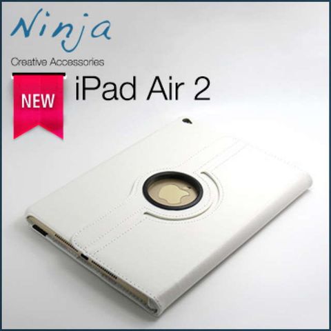 【福利品特價下殺】iPad Air 2新iPad第六代專用360度調整型站立式保護皮套（白色）