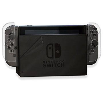 Nintendo 任天堂   Switch 主機+左右手把抗污防指紋保護膜(贈底座正面保護貼)