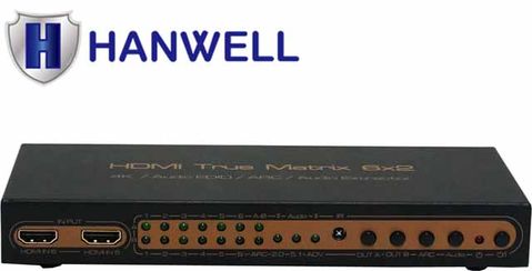 HANWELL 捍衛科技 HD602H 6x2 矩陣切換器 ( 6 IN 2 OUT )