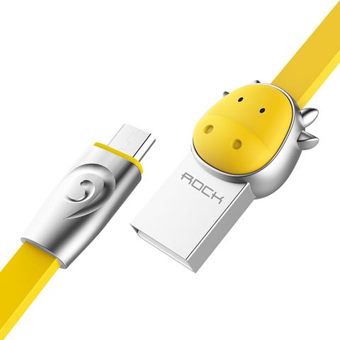 ROCK 【+】卡通造型Micro傳輸充電線(牛)