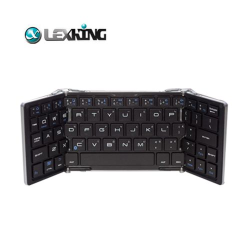 【LEXKING】BT-7258天狼星 (二代) 藍牙3.0 充電式 雙折式 摺疊鍵盤 (時尚金屬銀)