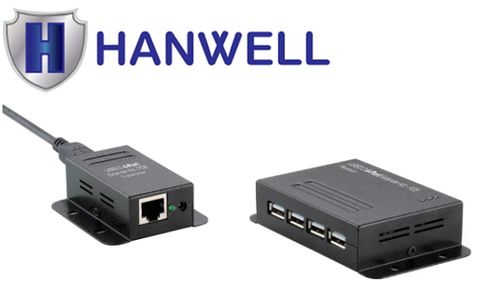 HANWELL UEP2450 USB 2.0 訊號 CAT5 延長器 ( POC ) - 4 埠