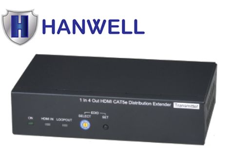 HANWELL 捍衛科技 HE-104C 4埠 HDMI 影音訊號 CAT5e/CAT6 傳送器